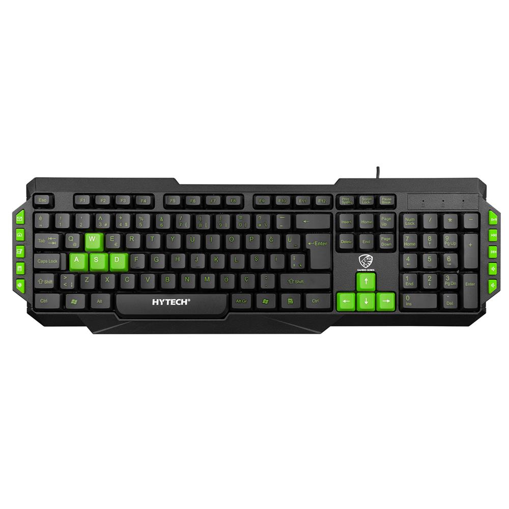 Hytech HYK-46 GAMY Siyah USB Yeşil Tuşlu Q Gaming KLAVYE MOUSE SET