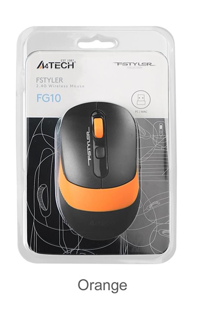A4 TECH FG10 TURUNCU NANO KABLOSUZ OPTİK 2000 DPI MOUSE