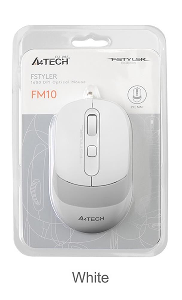A4 TECH FM10 USB FSTYLER BEYAZ OPTİK 1600 DPI MOUSE
