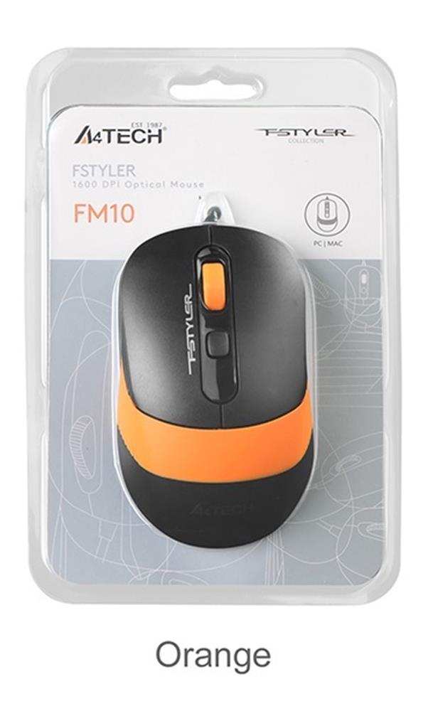 A4 TECH FM10 USB FSTYLER TURUNCU OPTİK 1600 DPI MOUSE
