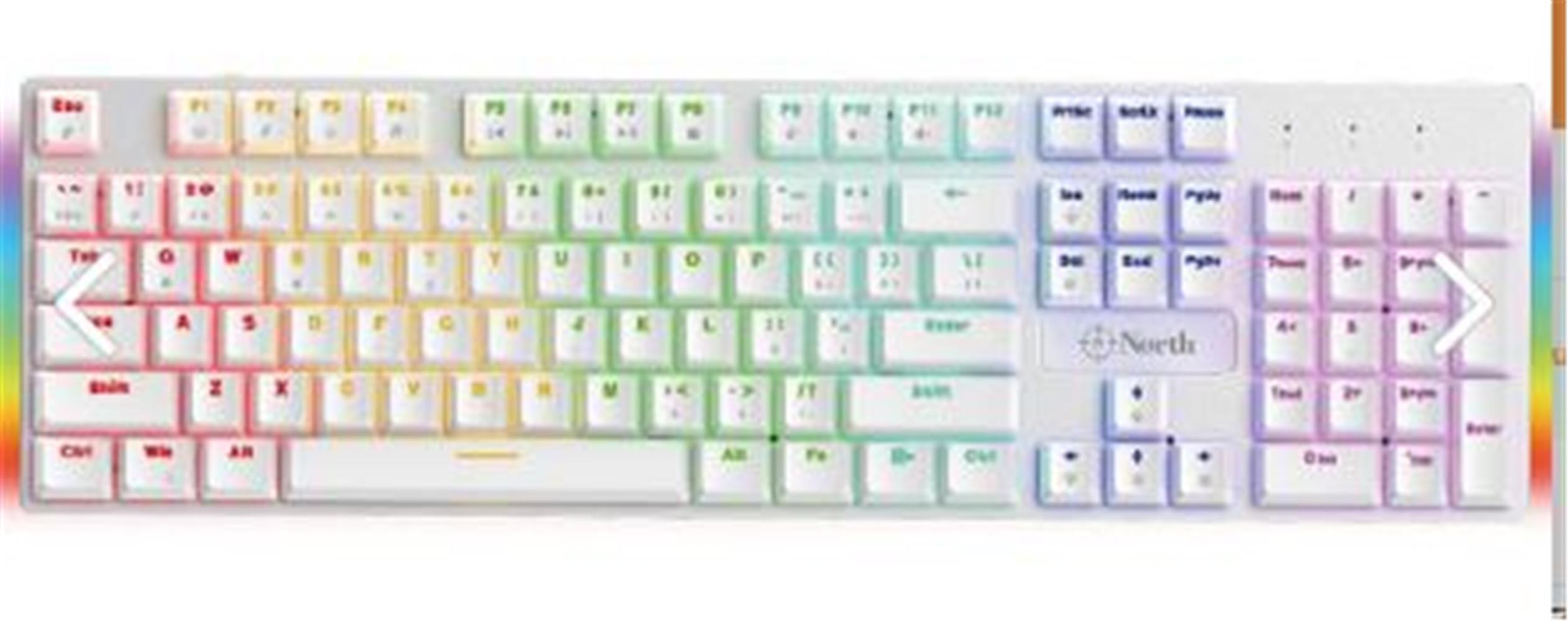 North Shield White Red Switch Türkçe Q RGB Beyaz M MOUSE