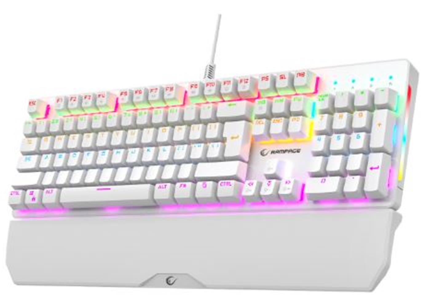 Rampage KB-R86 UMBRA Beyaz USB Rainbow Aydınlatmal KLAVYE