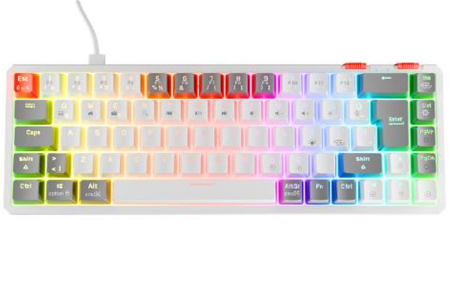 Rampage YORU MINI Beyaz/Gri Type-C Bağlantılı OUTE KLAVYE