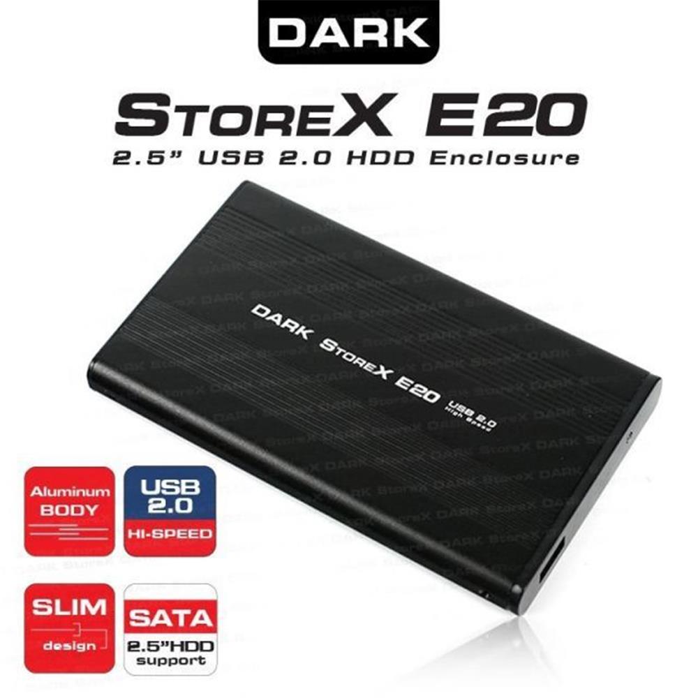 DARK DK-AC-DSE20 E20 2.5" USB 2.0 SATA SİYAH HDD KUTULARI DOCK