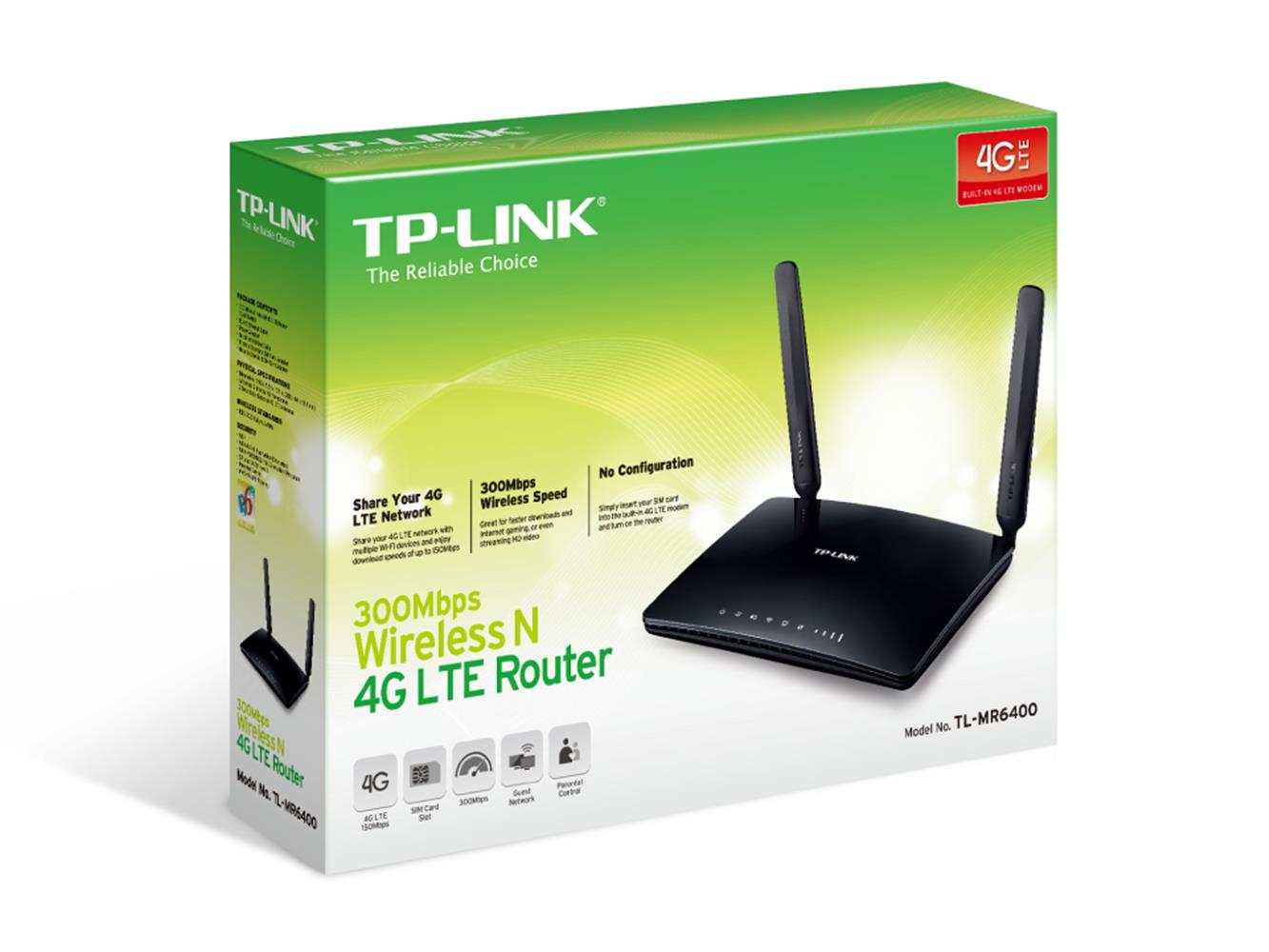 TP-LINK TL-MR6400 300Mbps 4G KSUZ ROUTER +Sim kart ACCESSPOINT