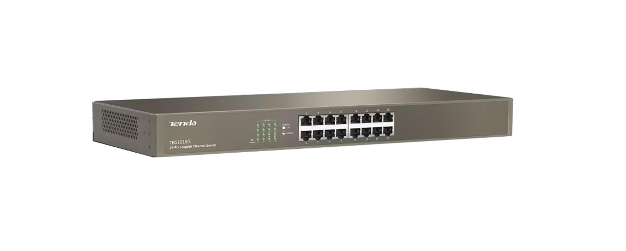 Tenda TEG1016G 16 Port 10/100/1000 Mbps 19" Switch