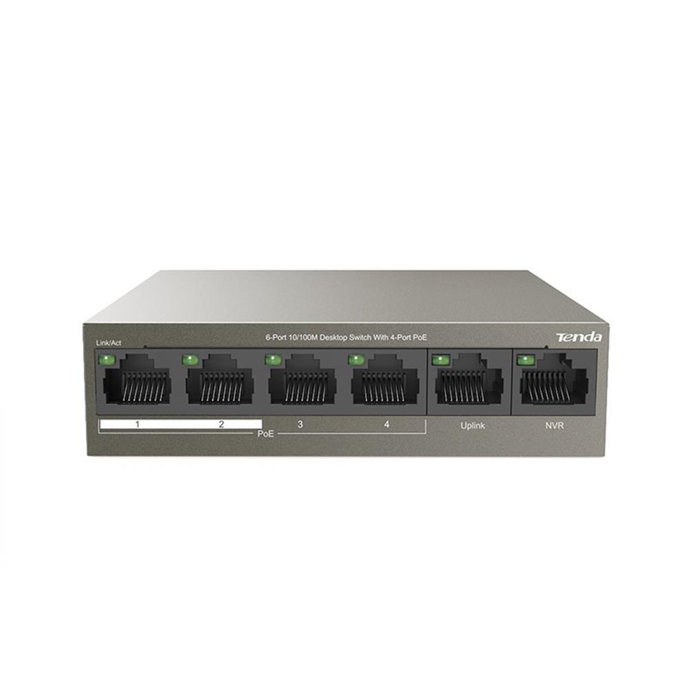 Tenda TEF1106P 6port 10/100 4port PoE+ 2 Port Upli SWITCH