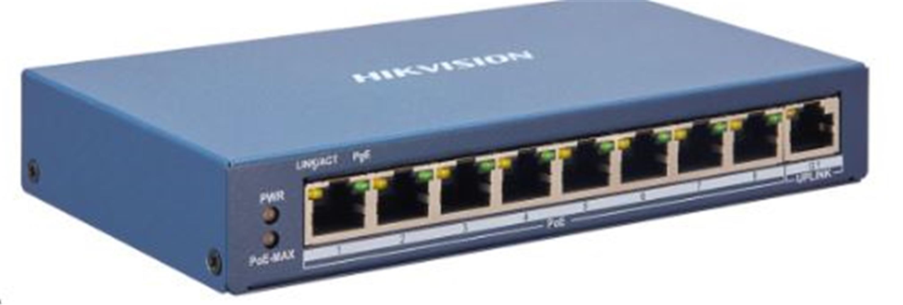 Hikvision DS-3E1310P-EI/M 8×10/100 Mbps PoE Portu, SWITCH