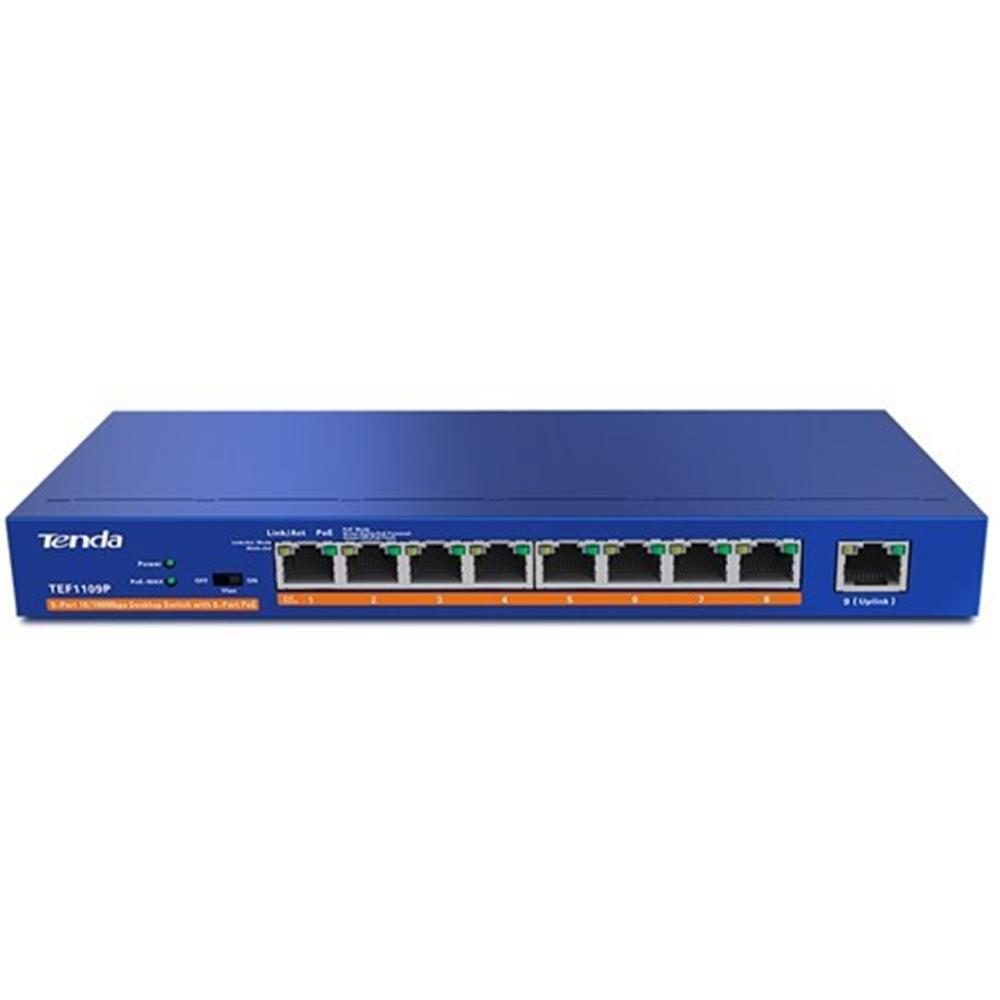 Tenda TEF1109P-8-63W 9 Port 8 Port Poe+ 10/100 Swi SWITCH