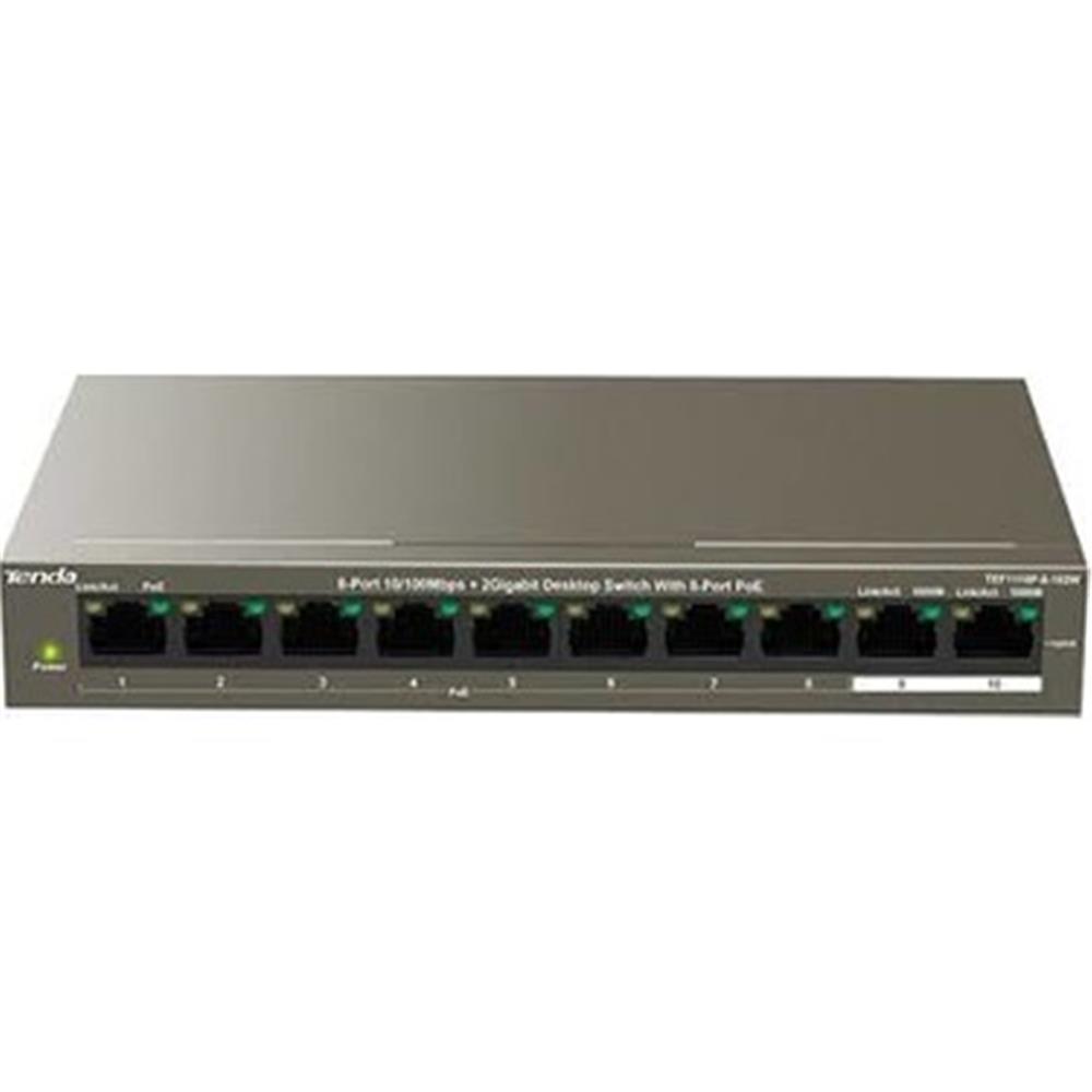 Tenda TEF1110P-8-63W 10 Port 8 Port Poe+ 10/100 + SWITCH