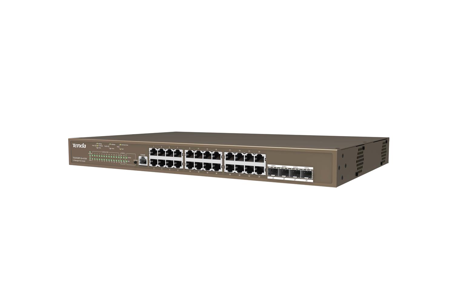 TENDA TEG5328P 24 PORT POE 10/100/1000 SWİTCH4 SFP SWITCH