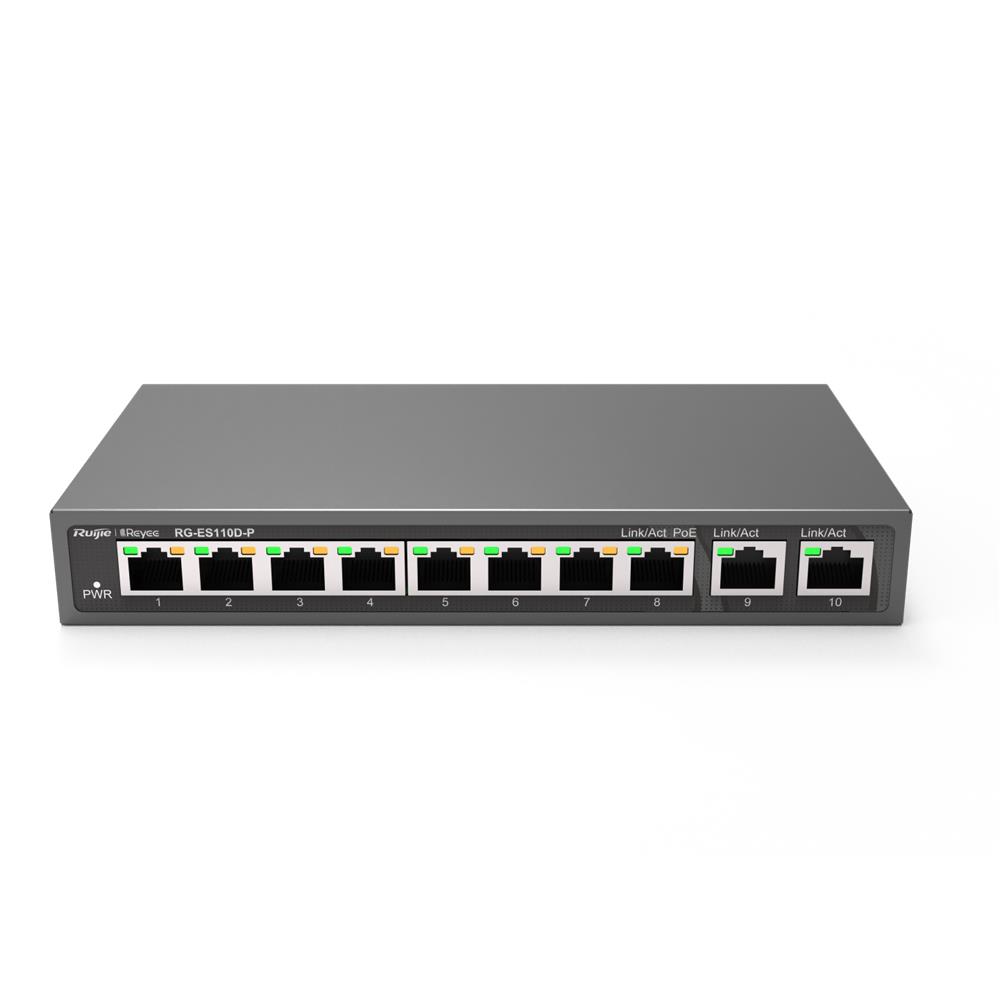 Ruijie-Reyee RG-ES110D-P 8 Port Poe+ 10/100 Mbps 2 SWITCH