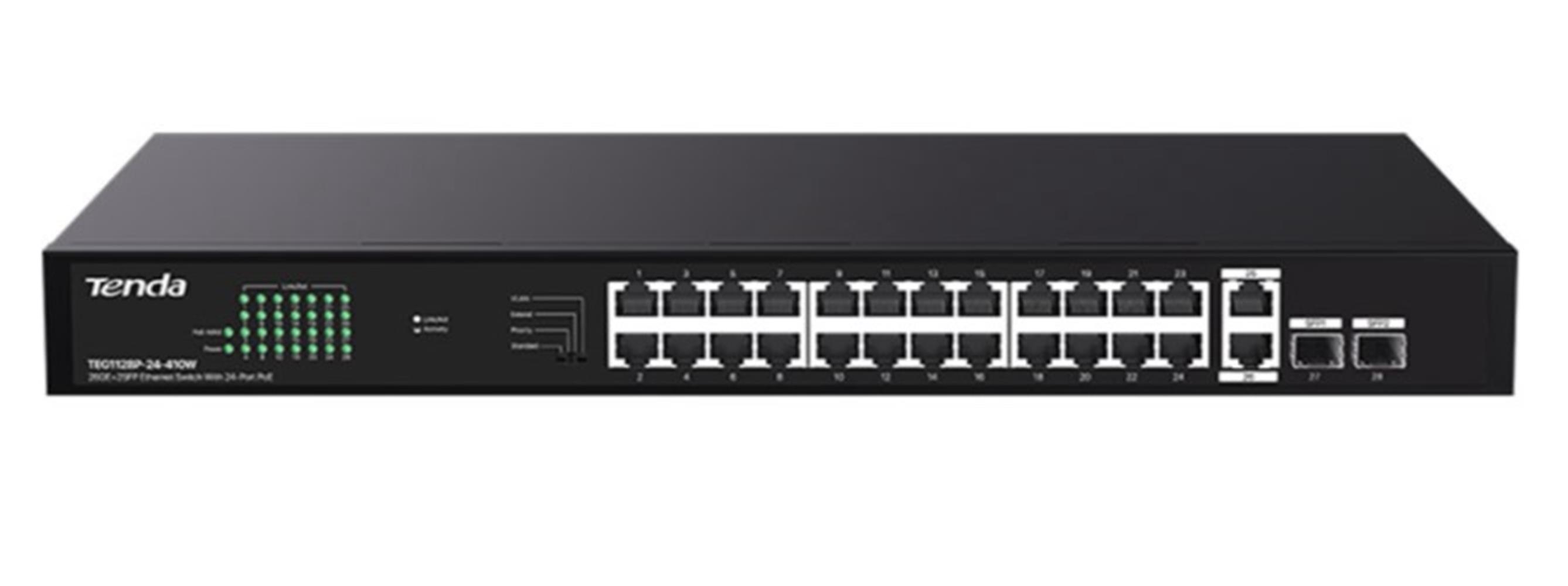 Tenda TEG1128P-24-410W 24 Port Poe+ 10/100/1000 2 SWITCH