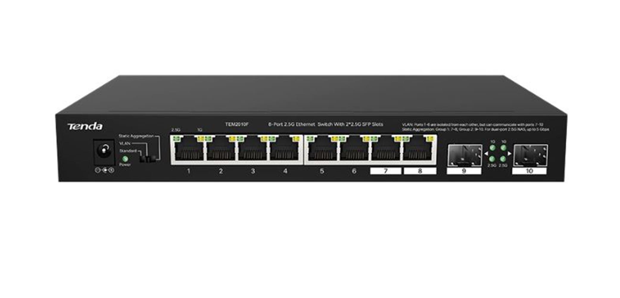 Tenda TEM2010F 8 Port 100/1000/2500 Mbps + 2 Port SWITCH