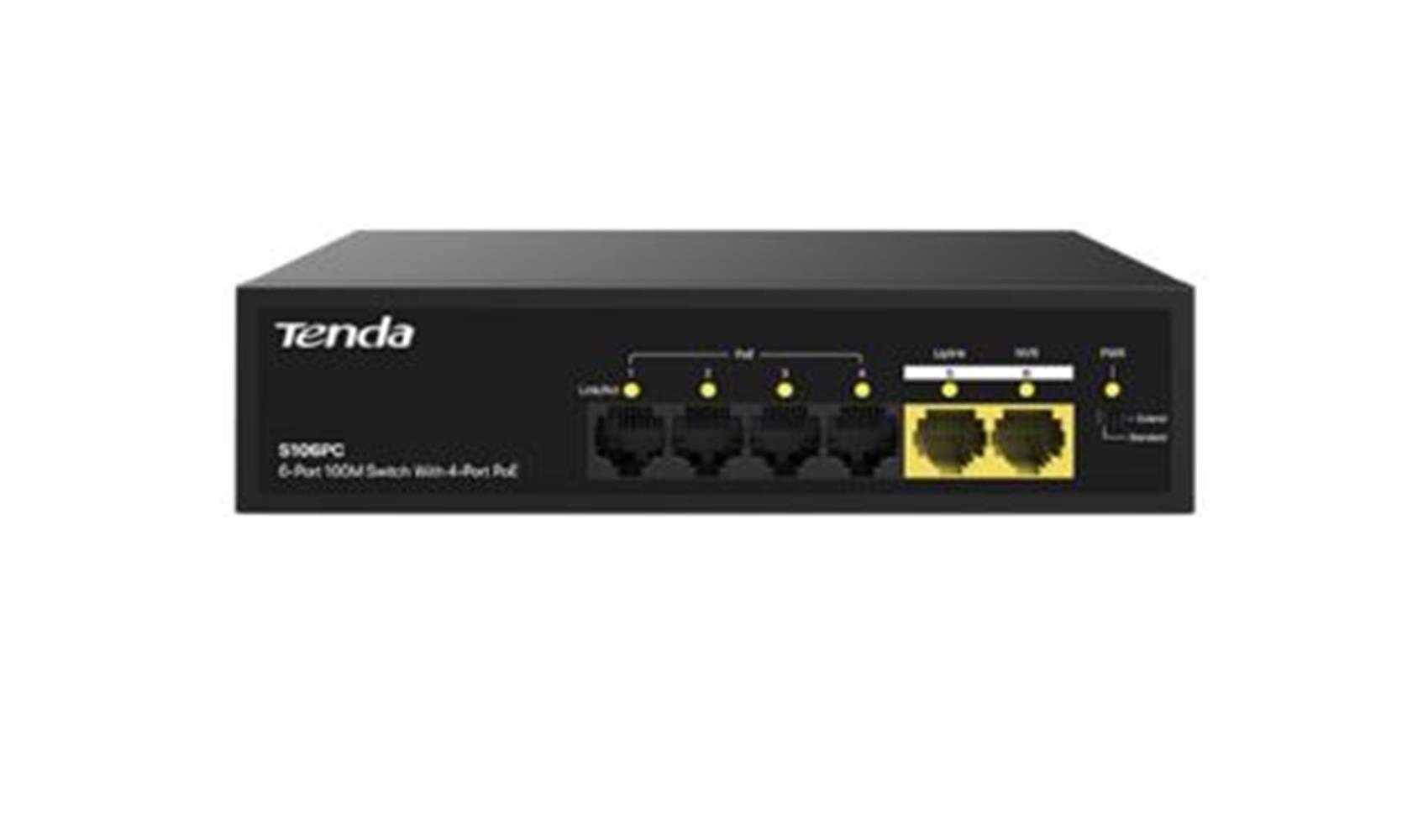 Tenda S106PC 6 Port 4 Port Poe+ 10/100 Mbps + 2 Po SWITCH
